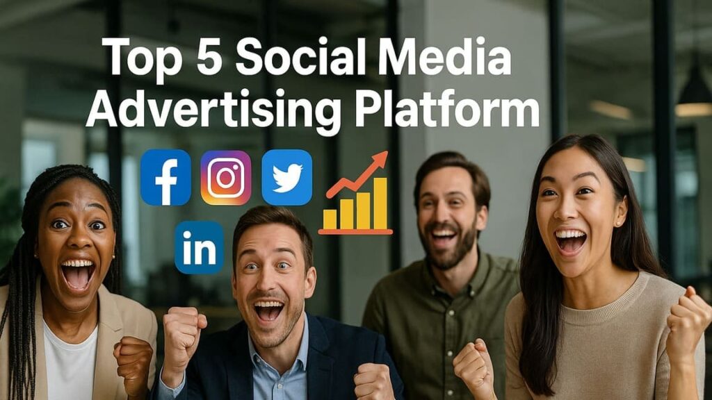 Dashboard comparison showing the Top 5 Social Media Advertising Platforms for marketers