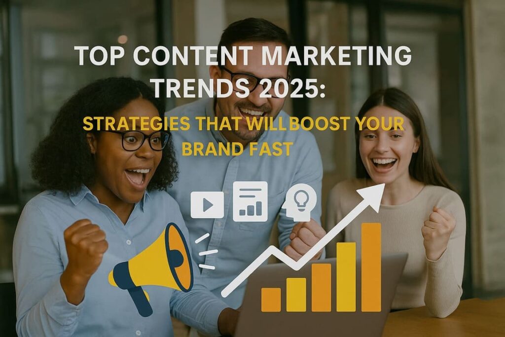 Marketer reviewing analytics dashboard to understand Content Marketing Trends 2025 for brand growth