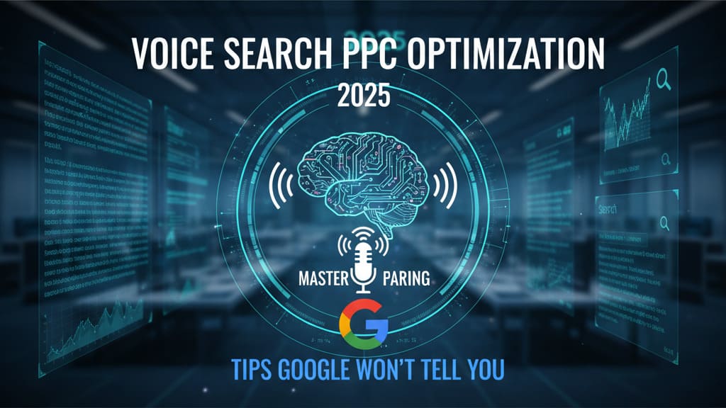 Voice search PPC optimization dashboard showing keyword analytics and smart bidding insights