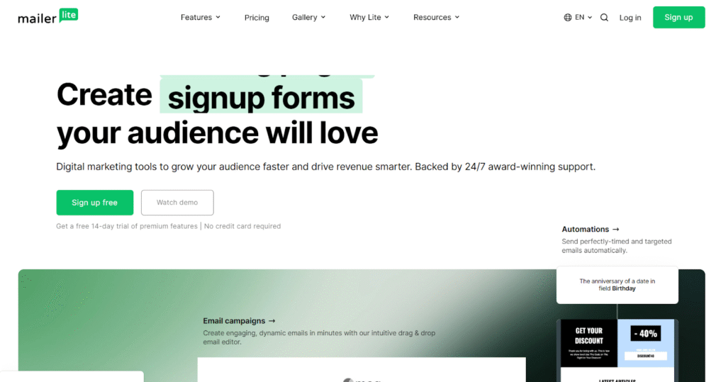 Klaviyo alternatives comparison chart showing top email marketing tools in 2025