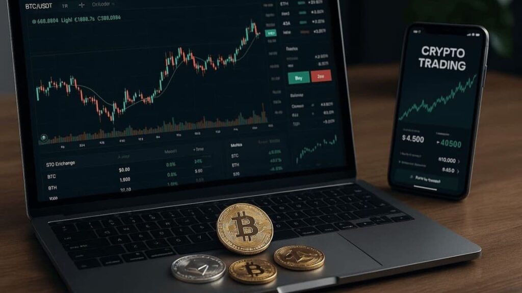 Beginner exploring simple Crypto Trading Platforms with easy-to-use features