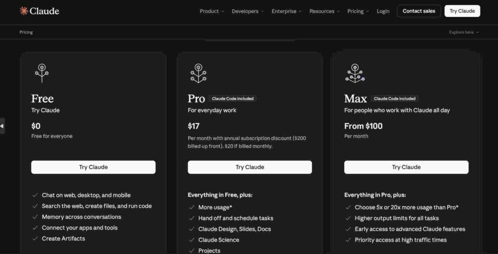Claude AI writing tool dashboard for content creation