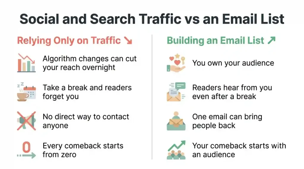 Comparison-of-relying-only-on-search-and-social-traffic-versus-building-an-email-list-you-own.